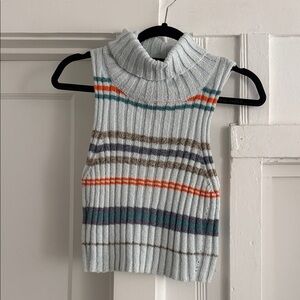 Free People Multicolor Striped Cowl Neck Sweater